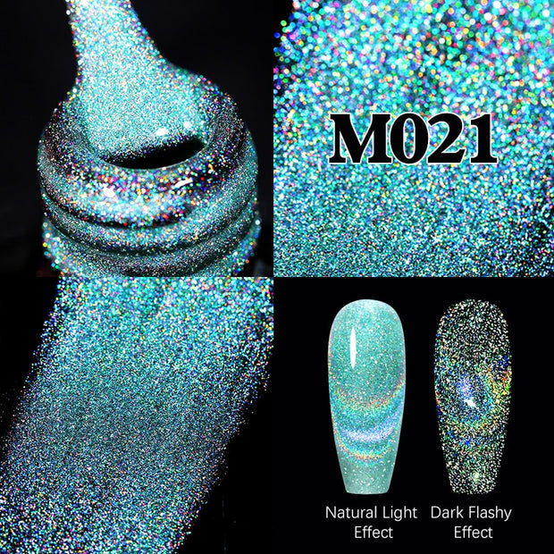 UR SUGAR Sparkling Gel Nail Polish Reflective Glitter Nail Gel Semi Permanent Nail Art Varnish For Manicures Need Base Top Coat 0 DailyAlertDeals Reflective Cat M021  
