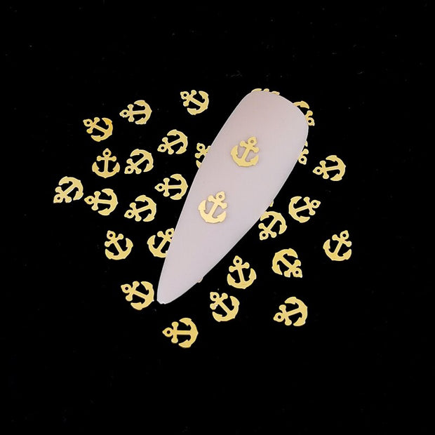 100Pcs/Lot Gold Metal Nail Decals Ultra-thin Flakes Nail Bling Rhinestone Cute 3D Nail Art Decorations Charm Nail Art Rivets 0 DailyAlertDeals 806  