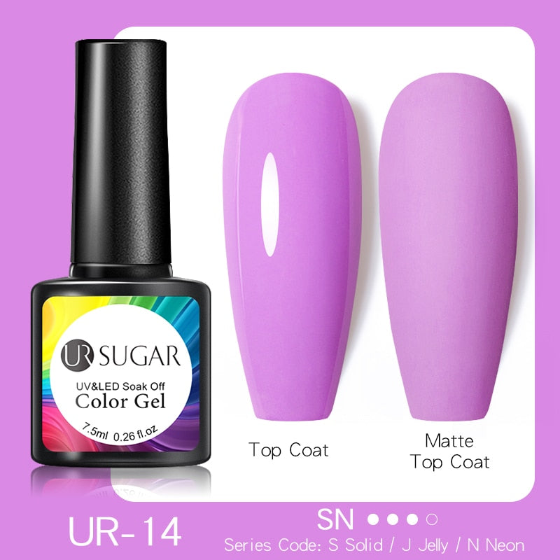 UR SUGAR Fluorescent Gel Nail Polish Neon Yellow Green Blue Color Gel Soak Off UV Nail Gel Varnish For Nail Art Top Coat Neon Fluorescent Gel Nail Polish DailyAlertDeals neon 14  