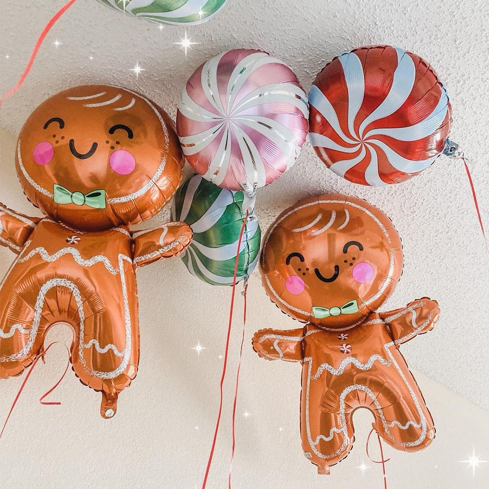 1pc Jumbo Gingerbread Man Foil Balloons Christmas Balloon Xmas Helium Foil Balloon Christmas Party Supplies New Year Decoration 0 DailyAlertDeals   