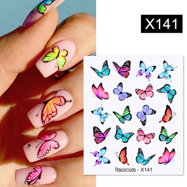 Harunouta  1Pc Spring Water Nail Decal And Sticker Flower Leaf Tree Green Simple Summer Slider For Manicuring Nail Art Watermark 0 DailyAlertDeals X141  