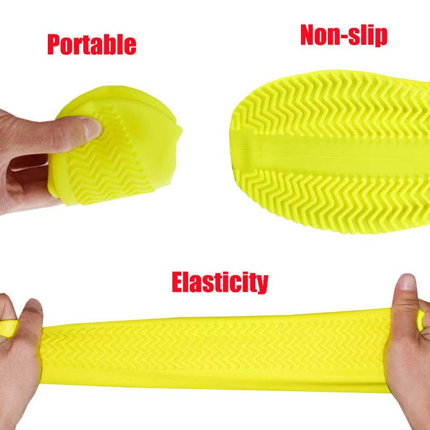 1 Pair Reusable Latex Waterproof Rain Shoes Covers Slip-Resistant Rubber Rain Boot Unisex Shoes Accessories Shoe Covers for rain DailyAlertDeals   
