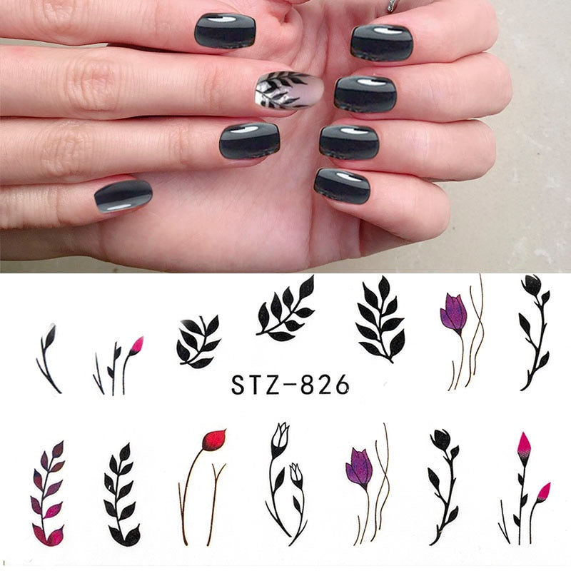1Pcs Water Nail Decal and Sticker Flower Leaf Tree Green Simple Summer DIY Slider for Manicure Nail Art Watermark Manicure Decor 0 DailyAlertDeals   