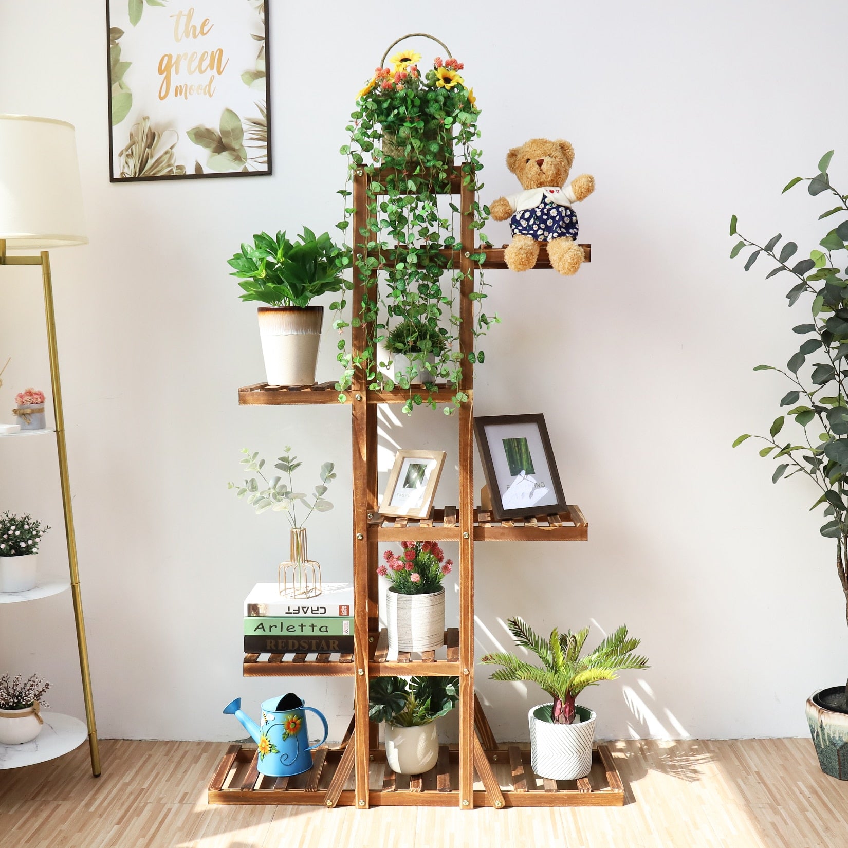 6 Tier Wooden Plant Stand Carbonized Wood Plant Stand Holder Flower Display Stand Flower Pot Rack Bonsai Display Bench Patio She 6 Tier Wooden Plant Stand Carbonized DailyAlertDeals Auburn Australia 