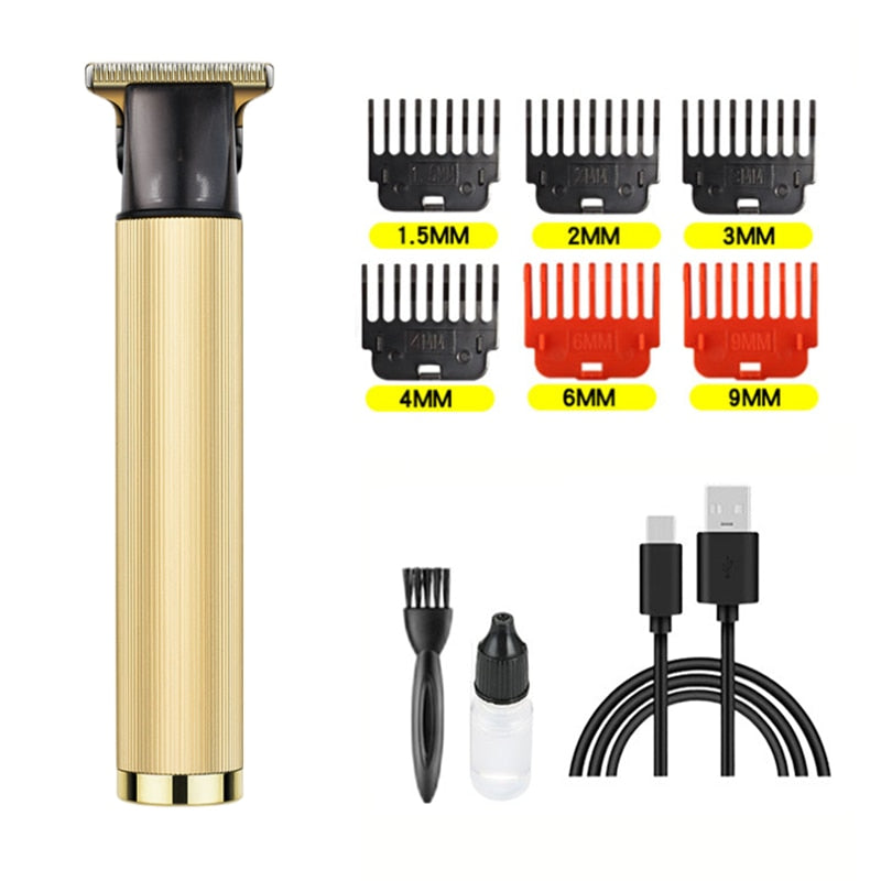 Hair Clipper Electric Clippers New Electric Men Retro T9 Style Buddha Head Carving Oil Head Scissors 18650 Battery Trimmer 0 DailyAlertDeals Metal3.0 gold  