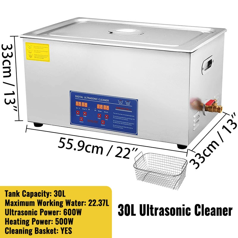 VEVOR 1.3L 2L 3L 6L 10L 15L 22L 30L Ultrasonic Cleaner Lave-Dishes Portable Washing Machine Diswasher Ultrasound Home Appliances Ultrasonic Dishwasher dish Cleaner DailyAlertDeals 30L Australia 