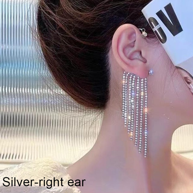Shining Zircon Butterfly Ear Cuff Earrings for Women Girls Fashion 1pc Non Piercing Ear Clip Ear-hook Party Wedding Jewelry Gift 0 DailyAlertDeals K right ear silver  