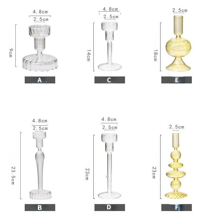 Vintage Glass French Style Candlestick Crystal Glass Candle Holders Simple Wedding Romantic Candlelight Dinner Home Decoration Home & Garden DailyAlertDeals   