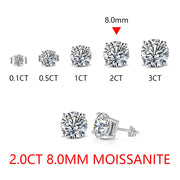 ATTAGEMS 2 Carat 8.0mm D Color Moissanite Stud Earrings For Women Top Quality 100% 925 Sterling Silver Sparkling Wedding Jewelry 0 DailyAlertDeals 2.0CT VVSI1 8.0mm China No Certificate 925