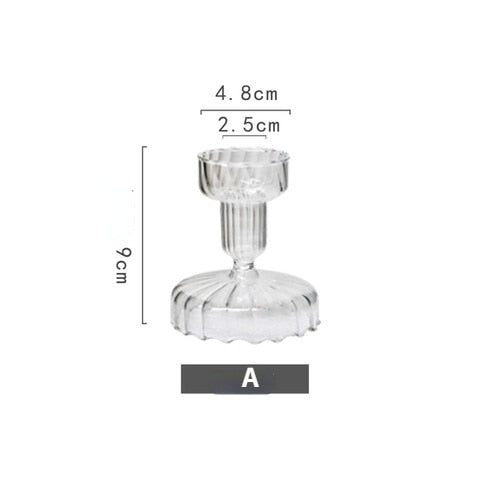Vintage Glass French Style Candlestick Crystal Glass Candle Holders Simple Wedding Romantic Candlelight Dinner Home Decoration Home & Garden DailyAlertDeals A  
