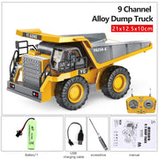2.4G High Tech 11 Channels RC Excavator Dump Trucks Bulldozer Alloy Plastic Engineering Vehicle Electronic Toys For Boy Gifts RC Excavator Dump Trucks Bulldozer toy for children DailyAlertDeals BC1047 Orange 1B China 