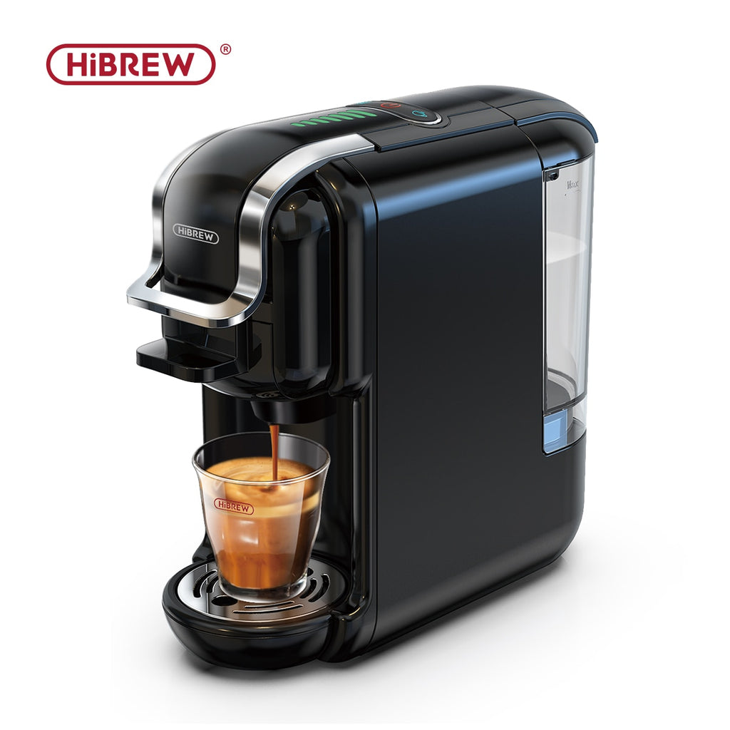 HiBREW Multiple Capsule Coffee Machine, Hot/Cold Dolce Gusto Milk Nespresso Capsule ESE Pod Ground Coffee Cafeteria 19Bar 5 in 1 Brew Multiple Capsule Coffee Machine DailyAlertDeals H2B BK China US