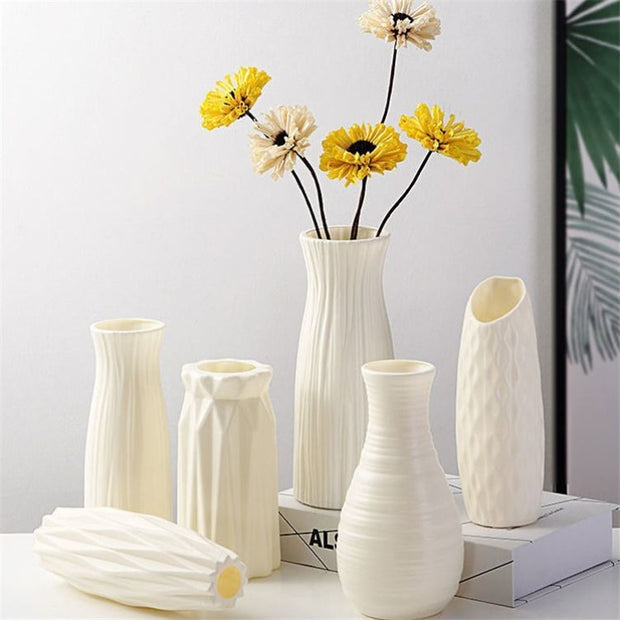 Home Nordic Plastic Vase Simple Small Fresh Flower Pot Storage Bottle for Flowers Living Room Modern Home Decoration Ornaments Vases DailyAlertDeals   