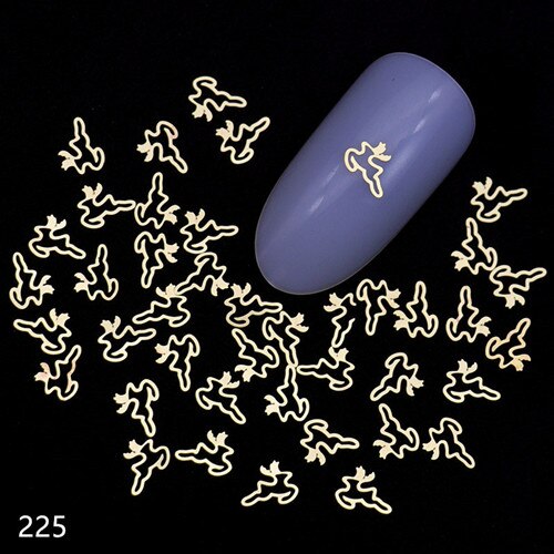 100Pcs/Lot Gold Metal Nail Decals Ultra-thin Flakes Nail Bling Rhinestone Cute 3D Nail Art Decorations Charm Nail Art Rivets 0 DailyAlertDeals