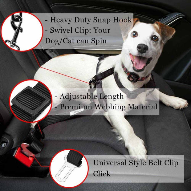 Cat Car Seat Belt Dog Accessories Adjustable Harness Lead Leash Small Medium Travel Clip Puppy Collar Leash Pet Items Dog Harnes 0 DailyAlertDeals   