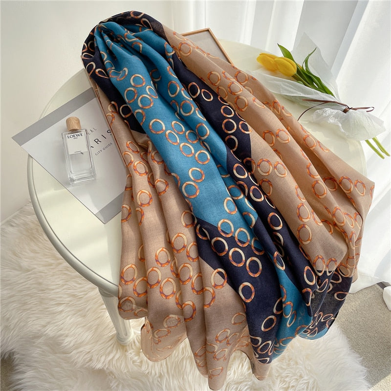 2022 New Design Brand Women Scarf Fashion Print Cotton Spring Winter Warm Scarves Hijabs Lady Pashmina Foulard Bandana Plaid 0 DailyAlertDeals M109-1 180x90cm 