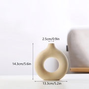 Nordic Vase Circular Hollow Ceramic Donuts Flower Pot Home Living Room Decoration Accessories Interior Office Desktop Decor Gift Vases DailyAlertDeals TTQ-HUANG-S  