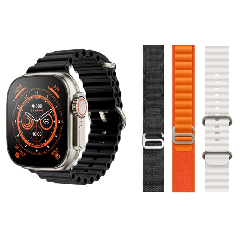 NEW Smart Watch Ultra Series 8 NFC 49MM Smartwatch Men Women Bluetooth Call Waterproof Wireless Charging HD Screen for Apple smart watch DailyAlertDeals BlackHY-BGgs-WhiteHY  