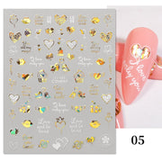 Harunouta Gold Leaf 3D Nail Stickers Spring Nail Design Adhesive Decals Trends Leaves Flowers Sliders for Nail Art Decoration 0 DailyAlertDeals C05  