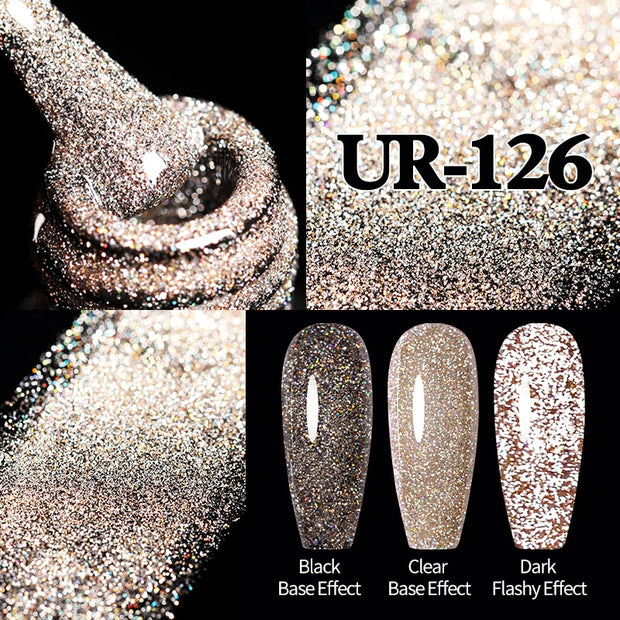 UR SUGAR Sparkling Gel Nail Polish Reflective Glitter Nail Gel Semi Permanent Nail Art Varnish For Manicures Need Base Top Coat 0 DailyAlertDeals Reflective 126  