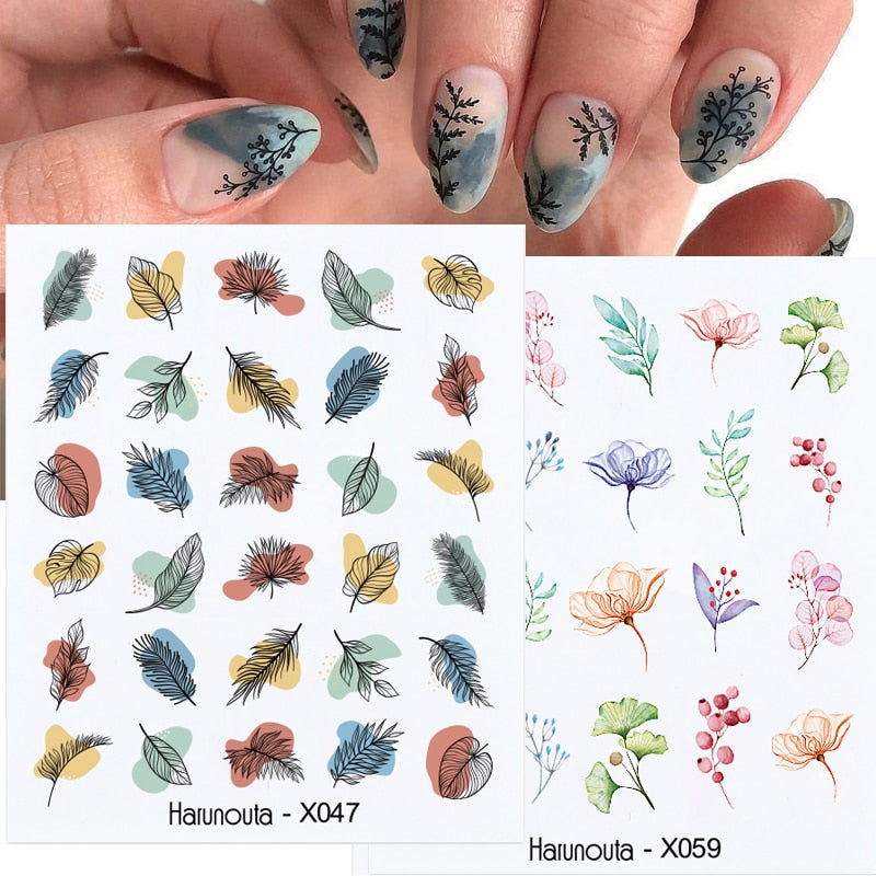 1Pc Spring Water Nail Decal And Sticker Flower Leaf Tree Green Simple Summer DIY Slider For Manicuring Nail Art Watermark 0 DailyAlertDeals   