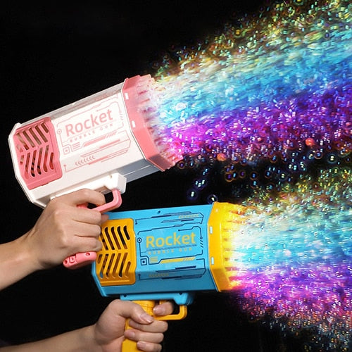 Rocket Boom Bubble Gun 69 Holes Soap Gatling Bubbles Blaster Machine Gun for Kids Toy Xmas Gift Bubble Gun Rocket DailyAlertDeals   