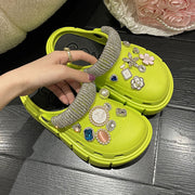 Mo Dou Fashion Charms Clog Shoes Outdoor Women Slippers Thick Sole High Quality Summer Sandals For Girls 0 DailyAlertDeals Green11 36-37(foot 230mm) 
