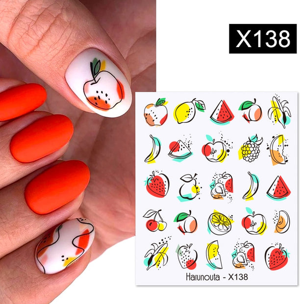 Harunouta  1Pc Spring Water Nail Decal And Sticker Flower Leaf Tree Green Simple Summer Slider For Manicuring Nail Art Watermark 0 DailyAlertDeals X138  