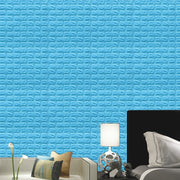 10pcs 3D Wall Sticker Imitation Brick Bedroom Decoration Waterproof Self Adhesive Wallpaper For Living Room Kitchen TV Backdrop 0 DailyAlertDeals blue China 