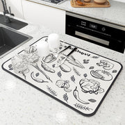 Kitchen Rubber Pad Dish Drying Mat Super Absorbent Drainer Mats Tableware Bottle Rugs Kitchen Dinnerware Placement Rubber pads DailyAlertDeals AA  drying mat W20 x L30CM 