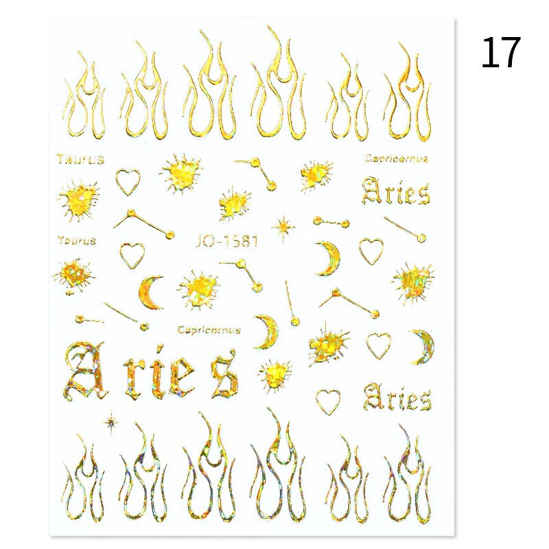 The New Heart Love Design Gold Sliver 3D Nail Art Sticker English Letter French Striping Lines Trasnfer Sliders Valentine Decor 0 DailyAlertDeals French 17  