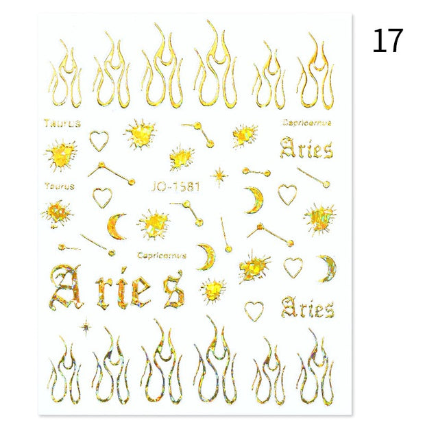 French 3D Nail Decals Stickers Stripe Line French Tips Transfer Nail Art Manicure Decoration Gold Reflective Glitter Stickers nail art DailyAlertDeals A17  