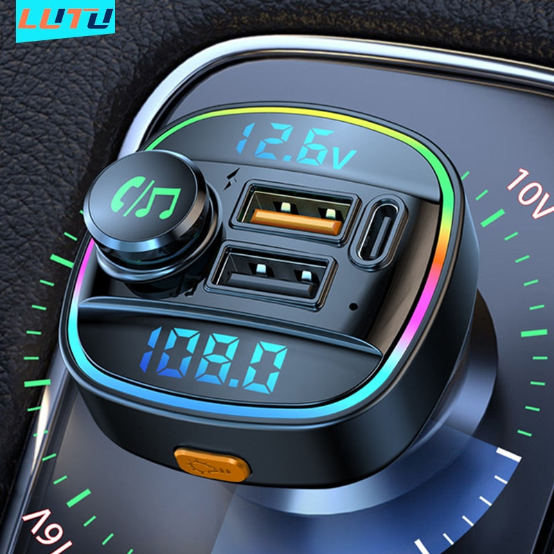 Bluetooth 5.0 FM Transmitter Handsfree Car Radio Modulator MP3 Player With 22.5W USB Super Quick Charge Adapter for Car charging adapters for car DailyAlertDeals   