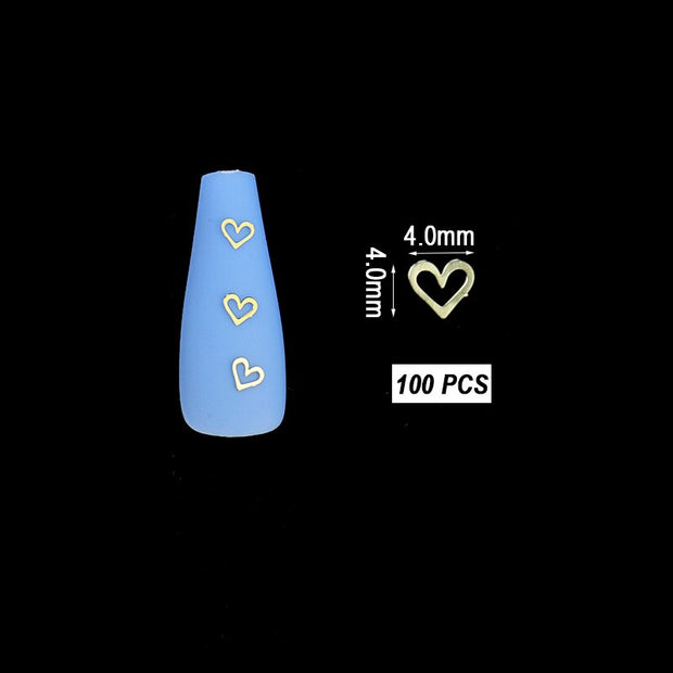 100Pcs/Lot Gold Metal Nail Decals Ultra-thin Flakes Nail Bling Rhinestone Cute 3D Nail Art Decorations Charm Nail Art Rivets 0 DailyAlertDeals 779  