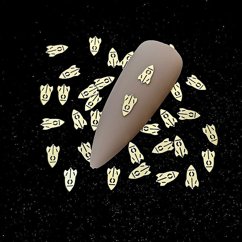 100Pcs/Lot Gold Metal Nail Decals Ultra-thin Flakes Nail Bling Rhinestone Cute 3D Nail Art Decorations Charm Nail Art Rivets 0 DailyAlertDeals 786  