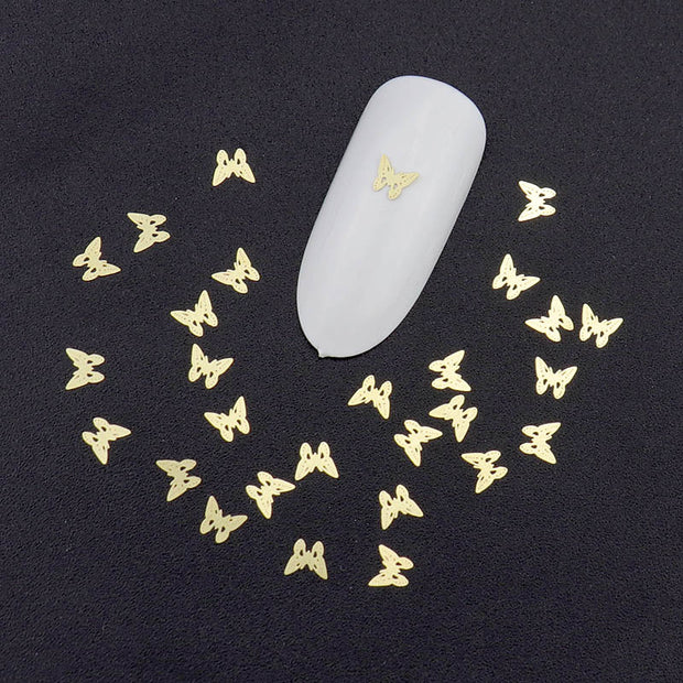 100Pcs/Lot Gold Metal Nail Decals Ultra-thin Flakes Nail Bling Rhinestone Cute 3D Nail Art Decorations Charm Nail Art Rivets 0 DailyAlertDeals 497  