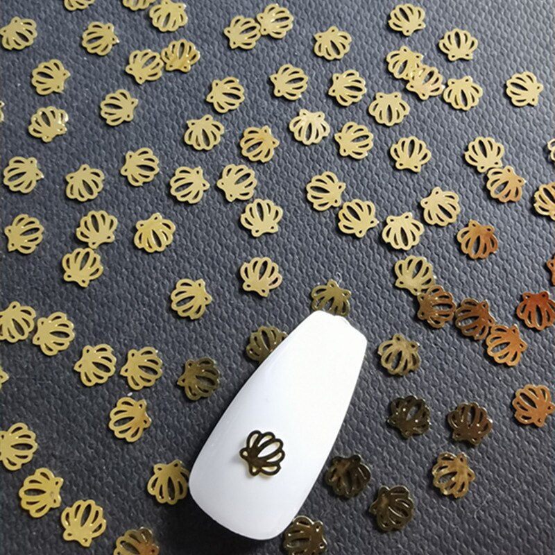 100Pcs/Lot Gold Metal Nail Decals Ultra-thin Flakes Nail Bling Rhinestone Cute 3D Nail Art Decorations Charm Nail Art Rivets 0 DailyAlertDeals 623  
