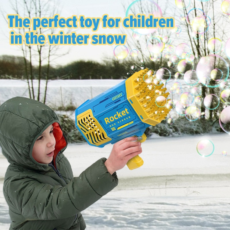 Rocket Boom Bubble Gun 69 Holes Soap Gatling Bubbles Blaster Machine Gun for Kids Toy Xmas Gift Bubble Gun Rocket DailyAlertDeals   