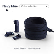 Colorful Magnetic Lock Shoelaces without ties Elastic Laces Sneakers No Tie Shoe laces Kids Adult Flat Shoelace Rubber Bands 0 DailyAlertDeals Navy Blue China 