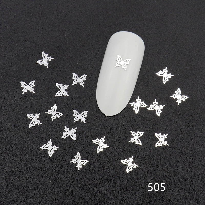 100Pcs/Lot Gold Metal Nail Decals Ultra-thin Flakes Nail Bling Rhinestone Cute 3D Nail Art Decorations Charm Nail Art Rivets 0 DailyAlertDeals 505  