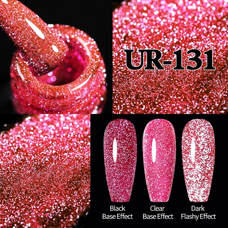 UR SUGAR Sparkling Gel Nail Polish Reflective Glitter Nail Gel Semi Permanent Nail Art Varnish For Manicures Need Base Top Coat 0 DailyAlertDeals Reflective 131  