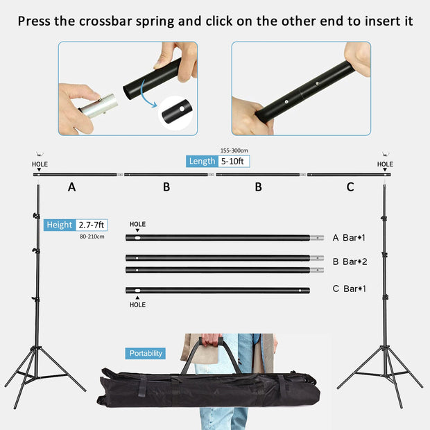 Photography Studio Backdrop Stand Photo Video Studio Background Stand Backdrop Support System Kit Scenery Shelf Frame Light Kit Background Stand DailyAlertDeals   