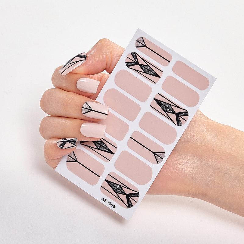 Patterned Nail Stickers Wholesale Supplise Nail Strips for Women Girls Full Beauty High Quality Stickers for Nails Decal stickers for nails DailyAlertDeals AF-06  