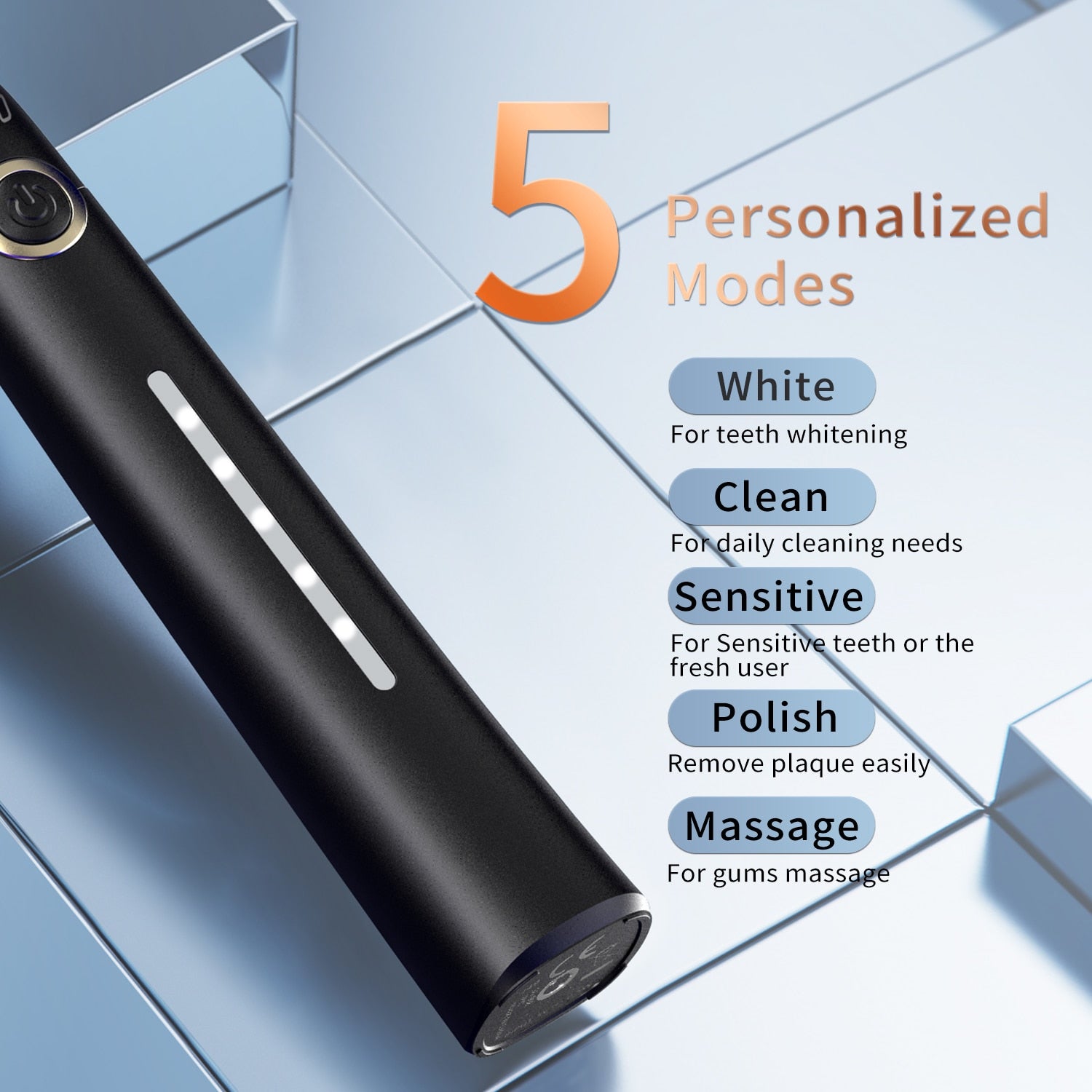 Seago Sonic Electric Toothbrush Tooth brush USB Rechargeable adult Waterproof automatic 5 Mode with Travel case Toothbrushes DailyAlertDeals   