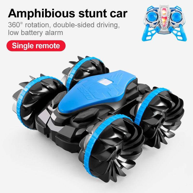 Newest High-tech Remote Control Car 2.4G Amphibious Stunt RC Car Double-sided Tumbling Driving Children Electric Toys for Boy Stunt RC Car Double-sided Tumbling Driving Children Electric Toys for Boy DailyAlertDeals B600 Blue Y USA 