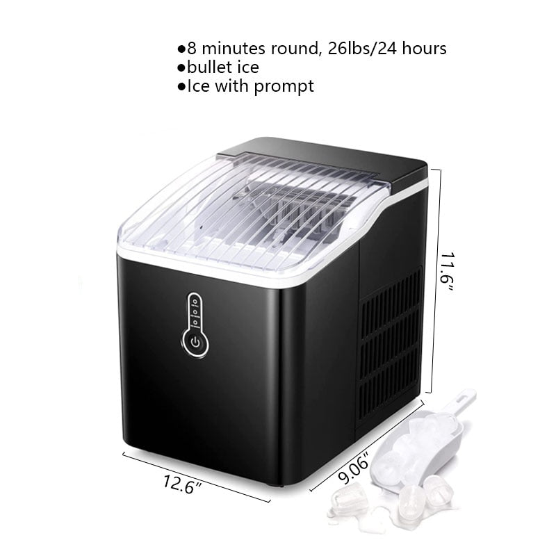 Countertop Bullet Ice Maker Machine for Home 26 Lbs Automatic Ice Cube Maker Machine for Kitchen Office Bar Party Ice Maker machine for home DailyAlertDeals United States 26LBS IN 24H A1 