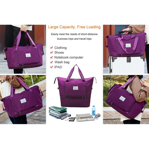 Folding Travel Bags Waterproof Tote Travel Luggage Bags for Women 2022 Large Capacity Multifunctional Travel Duffle Bags Handbag 0 DailyAlertDeals   