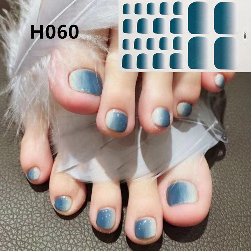 22tips Korea Toe Nail Sticker Wraps Adhesive Decals Toenail Polish Strips DIY Pedicure Foot Decals Manicure Women nail art DailyAlertDeals H060  