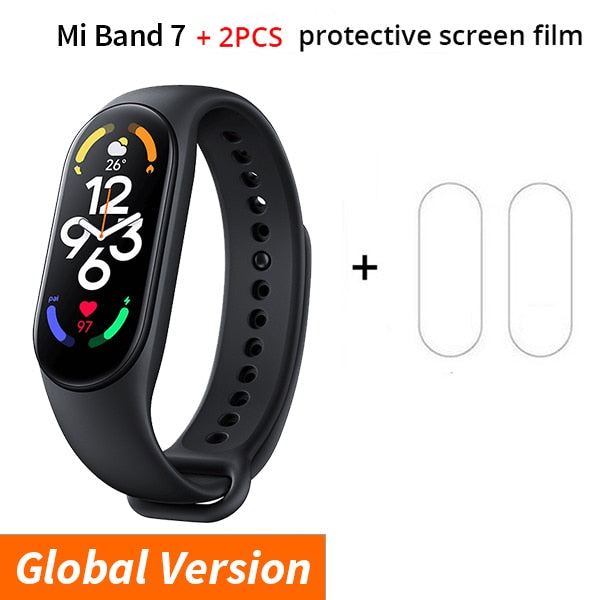 Xiaomi Mi Band 7 Smart Bracelet Fitness Tracker and Activity Monitor Smart Band 6 Color AMOLED Screen Bluetooth Waterproof Fitness Tracker and Activity Monitor Accessories DailyAlertDeals Add 2pcs Film USA 
