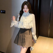 Fashion Korean Blouse Women Blusas Stand Collar Chiffon Shirts Long Sleeve 0 DailyAlertDeals   